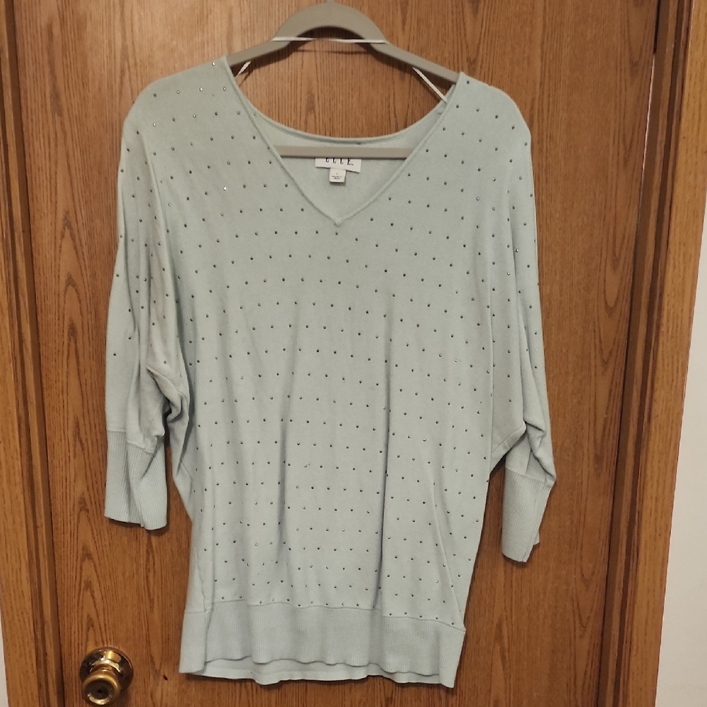 Elle Light Blue V-Neck Sweater